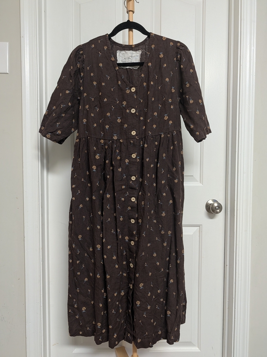 notPERFECTLINEN Dresses & Skirts - Not Perfect Linen NPL Ronda M Espresso Rose EUC